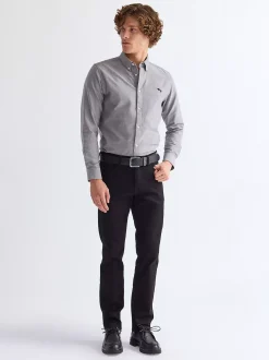 New Basic Metal Loop Leather Belt Herren Gürtel