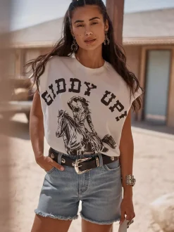 Lainey Wilon x Giddy Up Tee Damen T-Shirts Und Poloshirts|Oberteile
