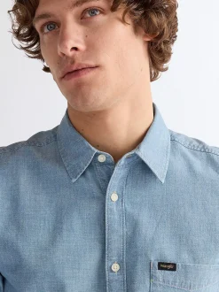 New Reguar hort eeve Chabray hirt Herren Hemden