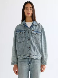 Clearance Reaxed Cowgir ightweight Jacket Damen Co-Ord Sets|Jacken