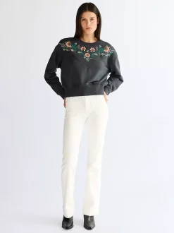 Best Reaxed Embroidered weat Damen Pullover Und Strick