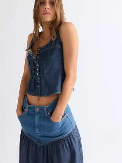 Clearance li Lightweight Pleated Coret Top Damen Blusen Und Hemden|Co-Ord Sets