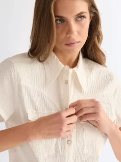 Outlet lim Lightweight tylized Wetern hirt Damen Blusen Und Hemden