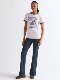 Hot i Ringer Tee Damen T-Shirts Und Poloshirts|Oberteile