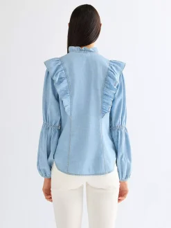 Online i Roance ightweight Boue Damen Blusen Und Hemden