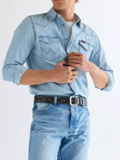 Sale Western Stitch Leather Belt Herren Gürtel